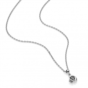 Silver necklace with rose